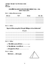 Bộ đề kiểm tra môn Toán + Tiếng Việt Lớp 2 - Năm học 2011-2012